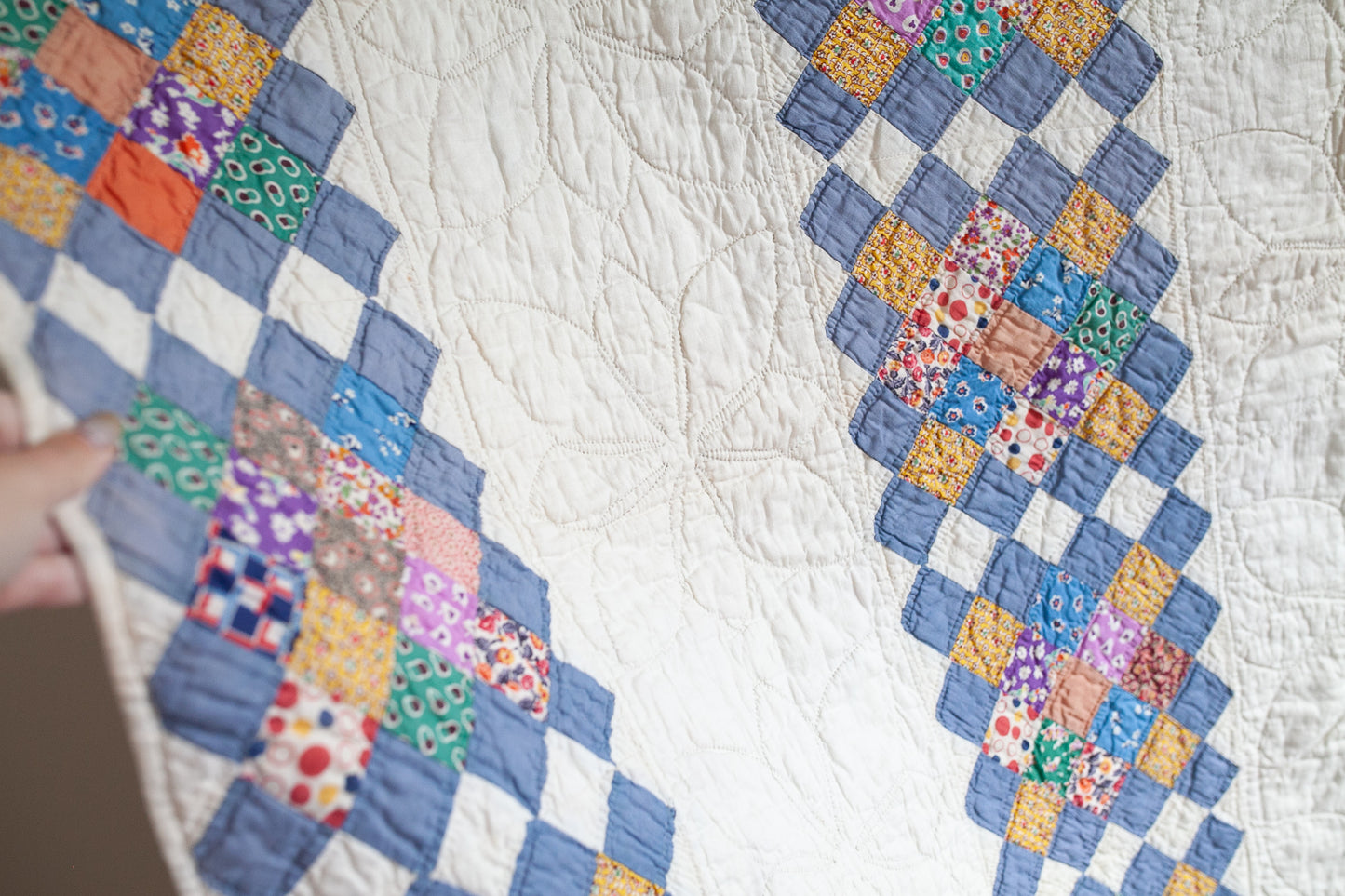 Blue Quilt- Patchwork - Vintage Quilt