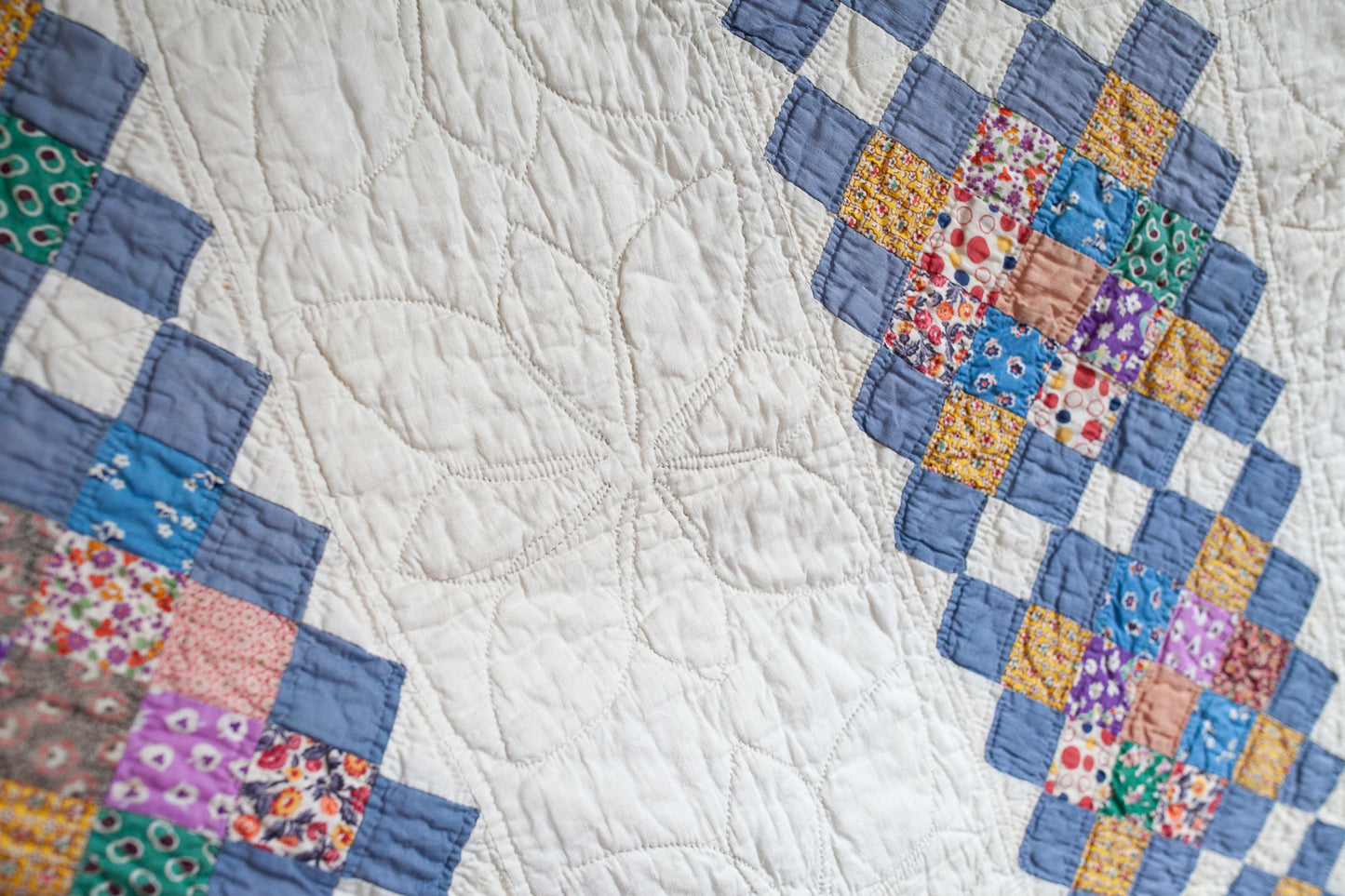 Blue Quilt- Patchwork - Vintage Quilt