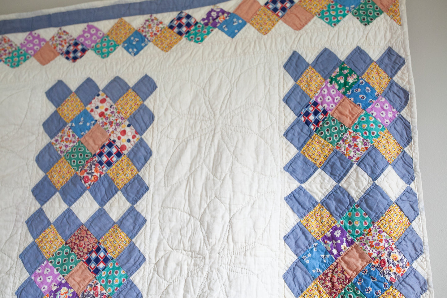 Blue Quilt- Patchwork - Vintage Quilt