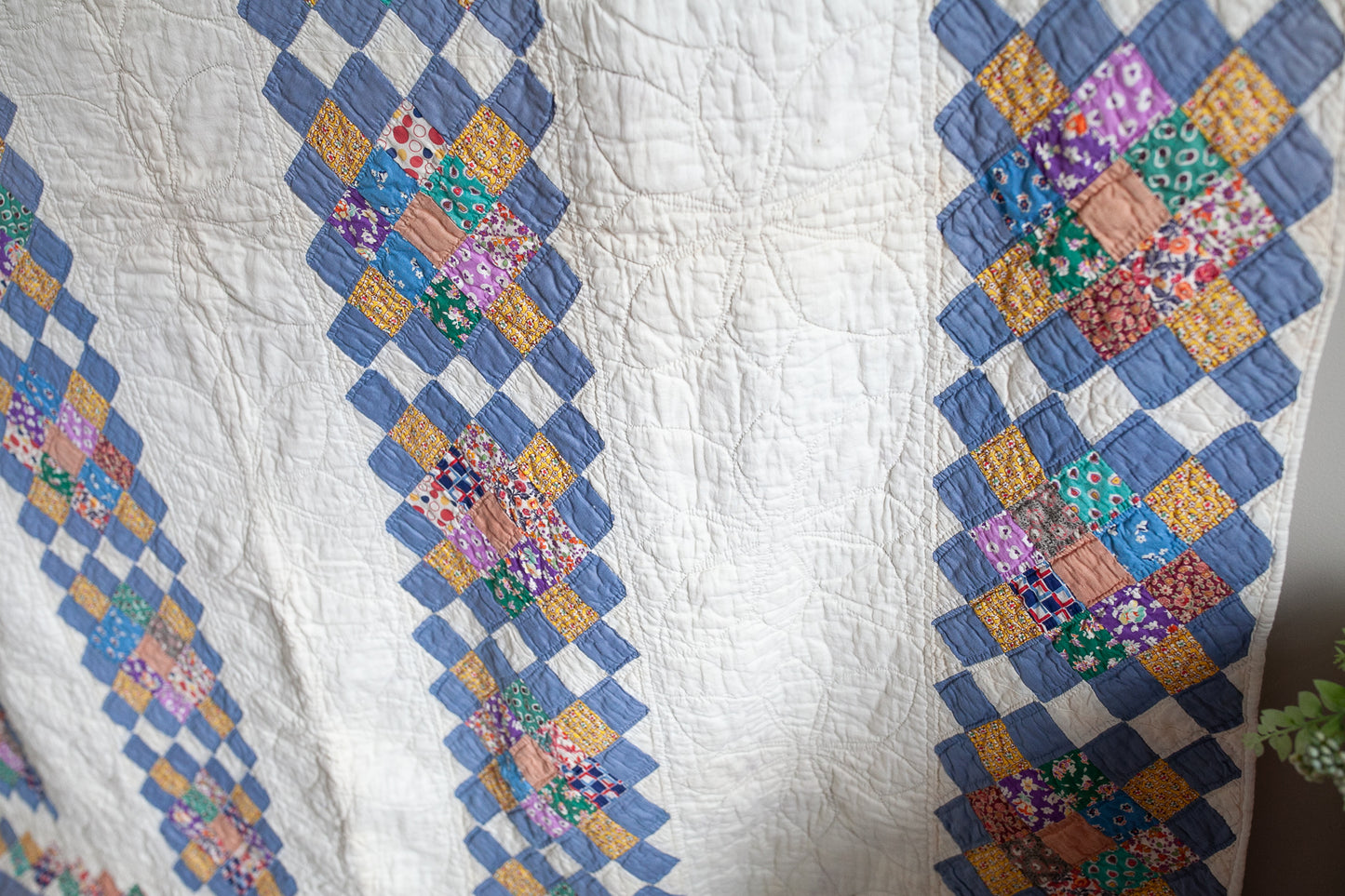 Blue Quilt- Patchwork - Vintage Quilt