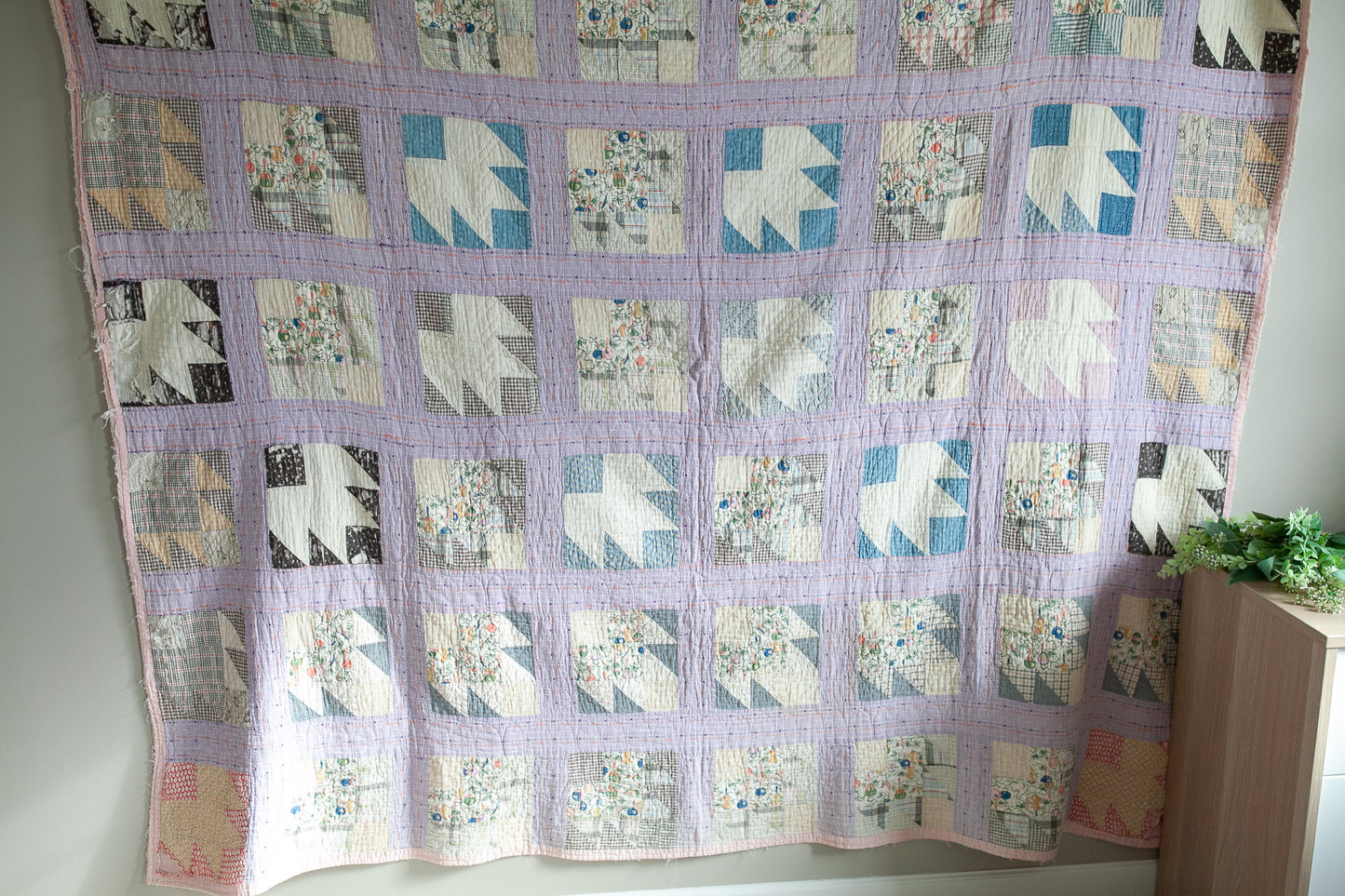 Vintage Quilt- Purple Quilt -Maple Leaf Quilt