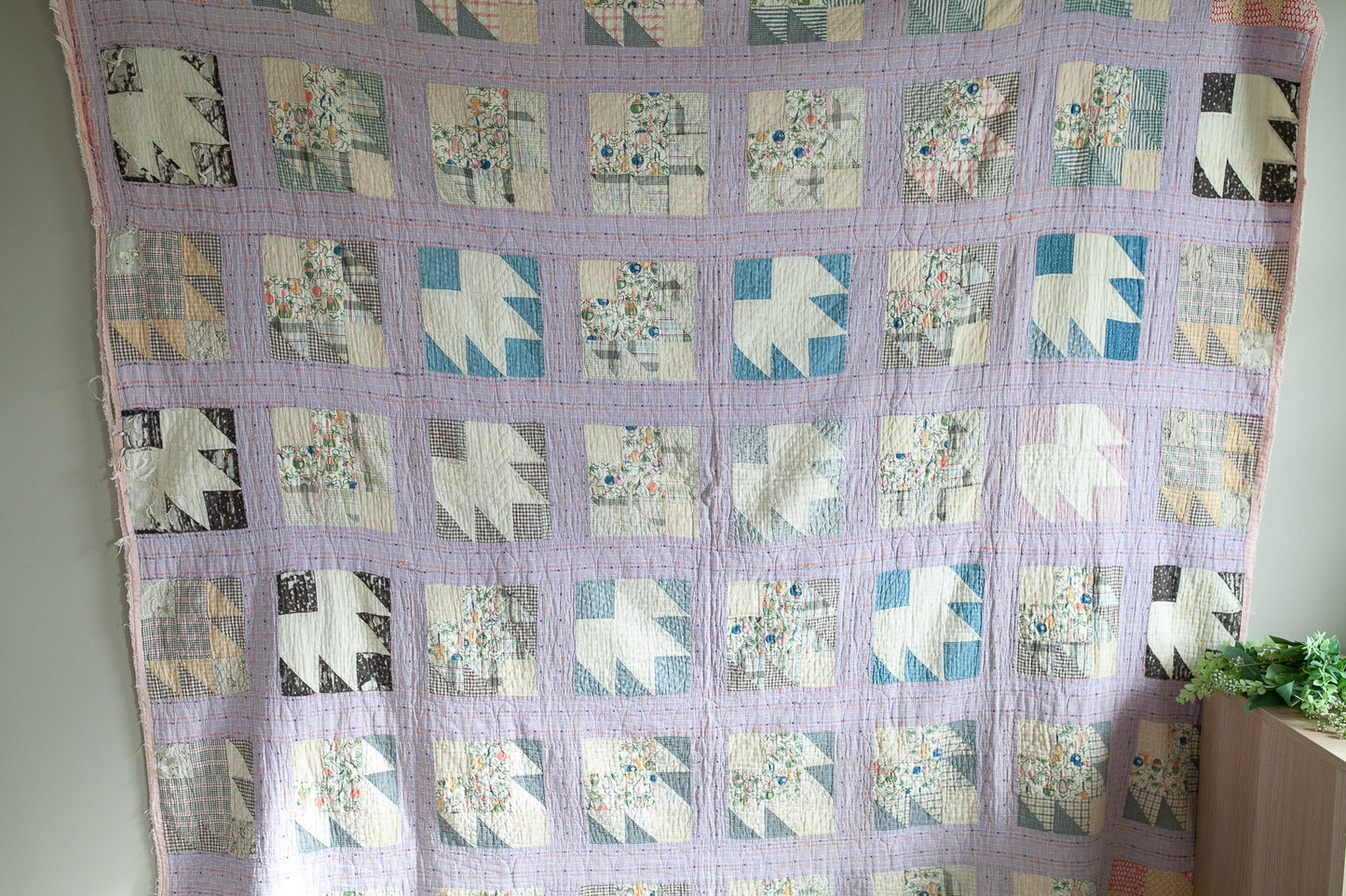 Vintage Quilt- Purple Quilt -Maple Leaf Quilt