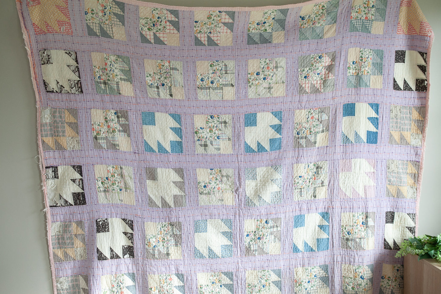 Vintage Quilt- Purple Quilt -Maple Leaf Quilt