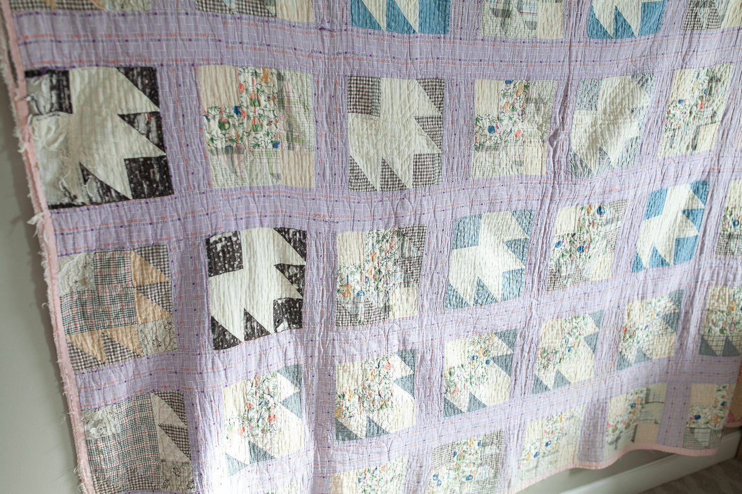 Vintage Quilt- Purple Quilt -Maple Leaf Quilt