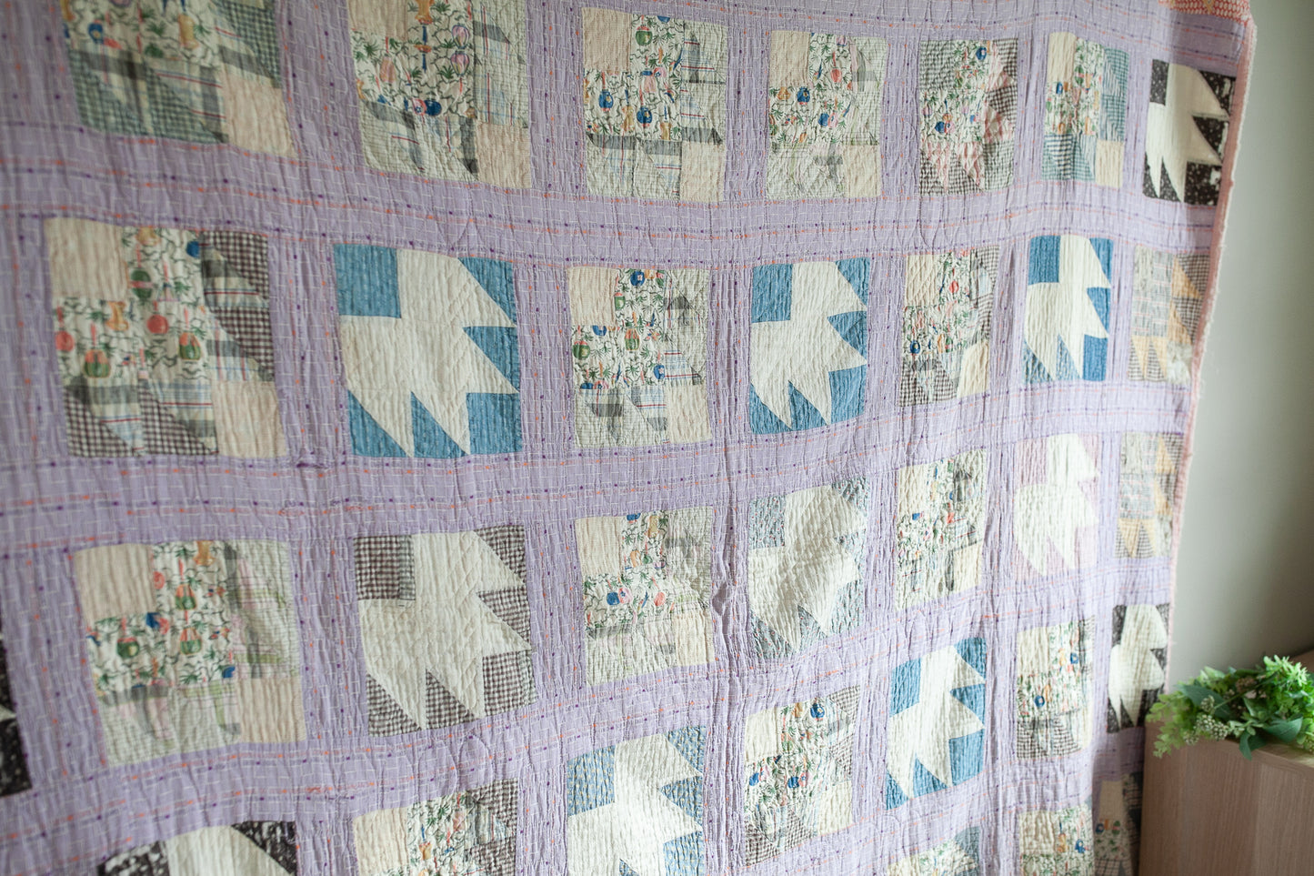 Vintage Quilt- Purple Quilt -Maple Leaf Quilt