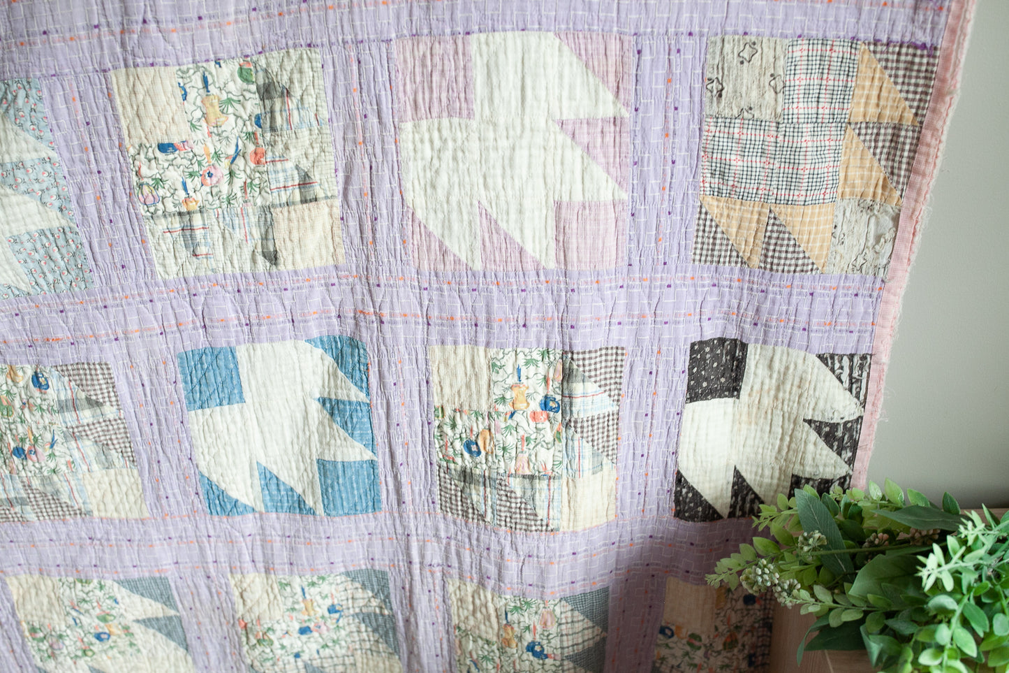 Vintage Quilt- Purple Quilt -Maple Leaf Quilt