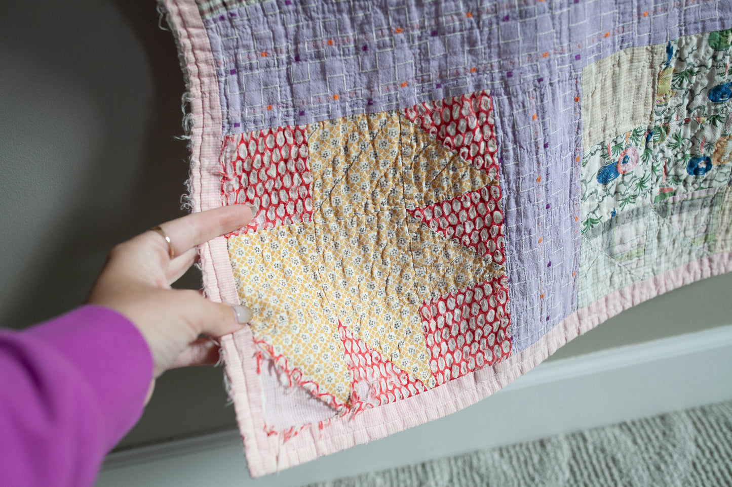 Vintage Quilt- Purple Quilt -Maple Leaf Quilt