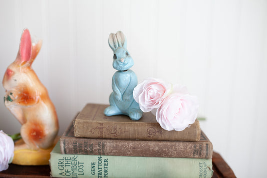 Vintage Blue Bunny Rabbit- Bobble Head Bunny