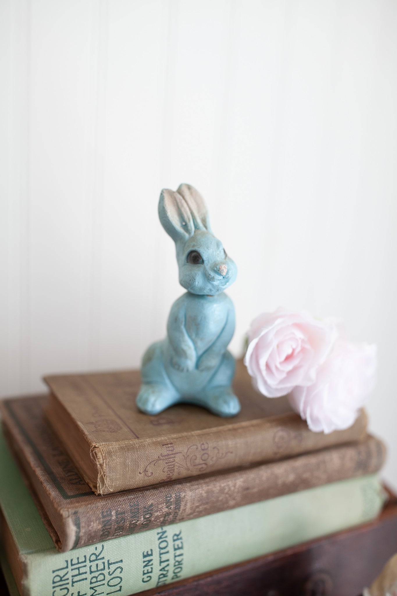 Vintage Blue Bunny Rabbit- Bobble Head Bunny