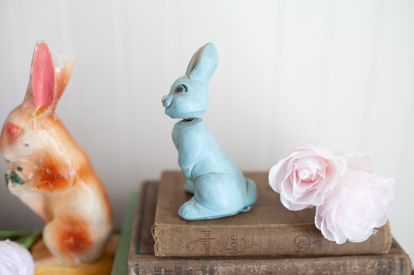 Vintage Blue Bunny Rabbit- Bobble Head Bunny