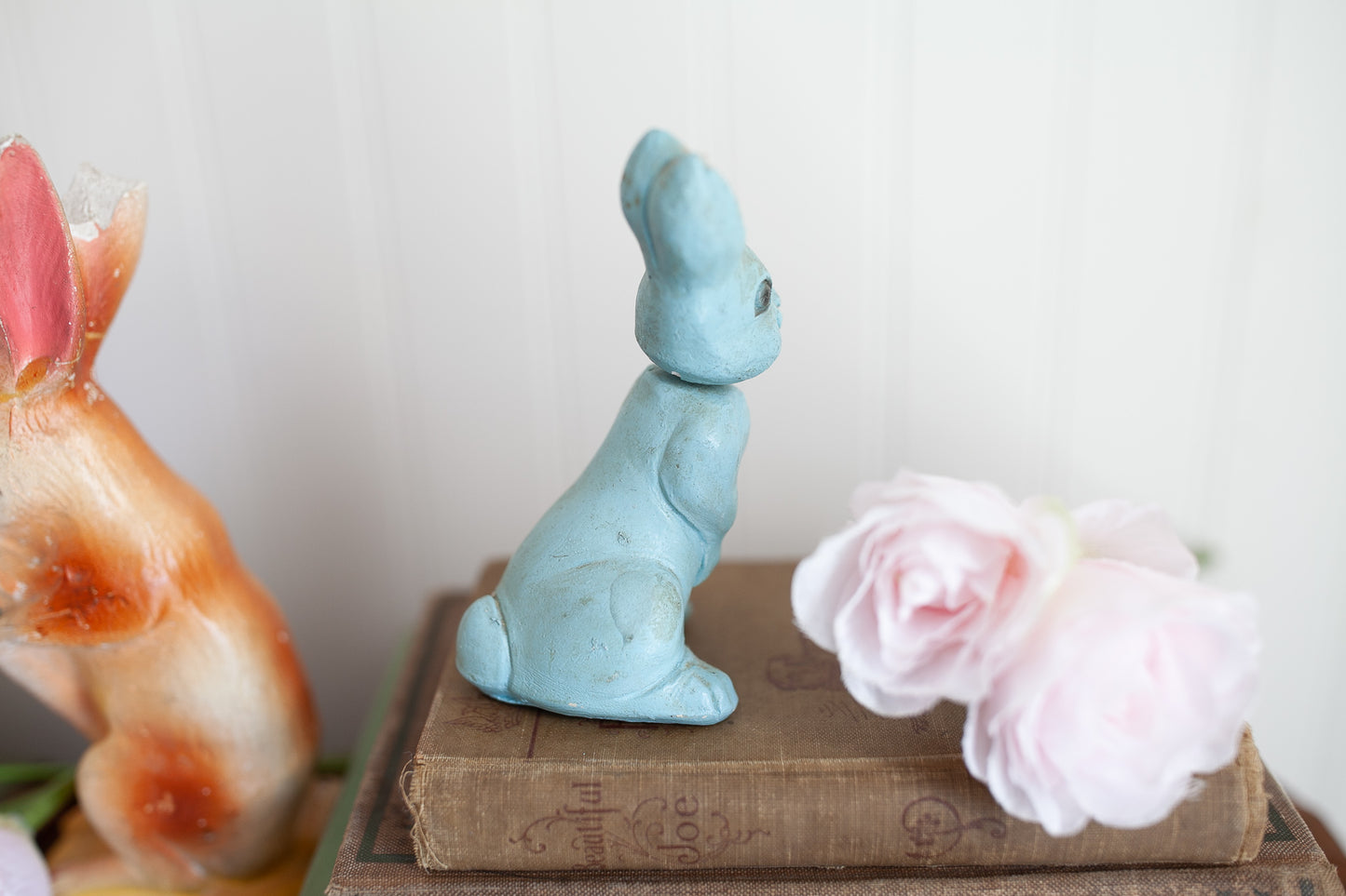 Vintage Blue Bunny Rabbit- Bobble Head Bunny