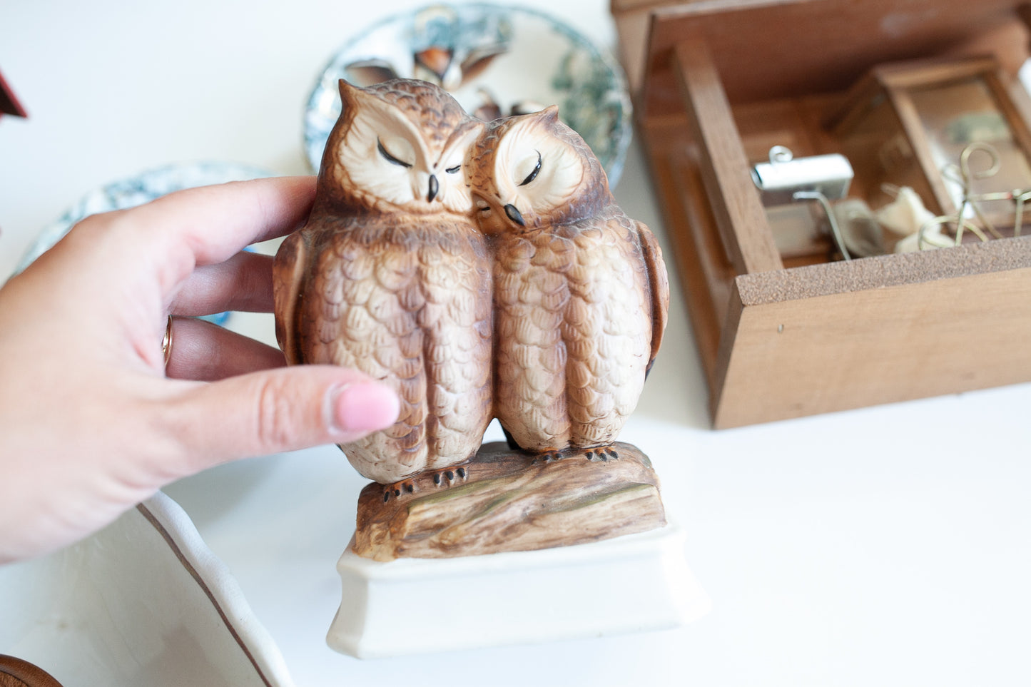 Vintage Owls - Owl Music Box