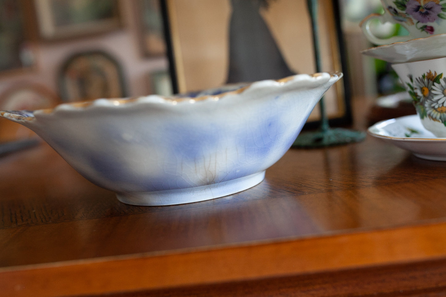 Vintage Bowl - Flow Blue Bowl - Warwick China Bowl