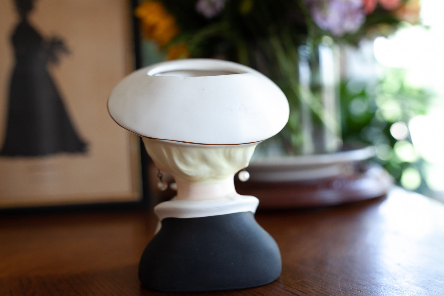 Vintage Lady Head Vase - Rubens Lady Hat Lady