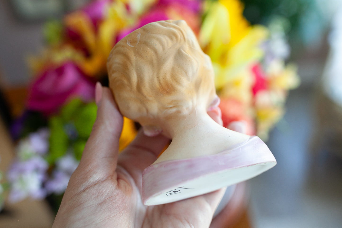 Vintage Lady Head Vase - Pink head Vase