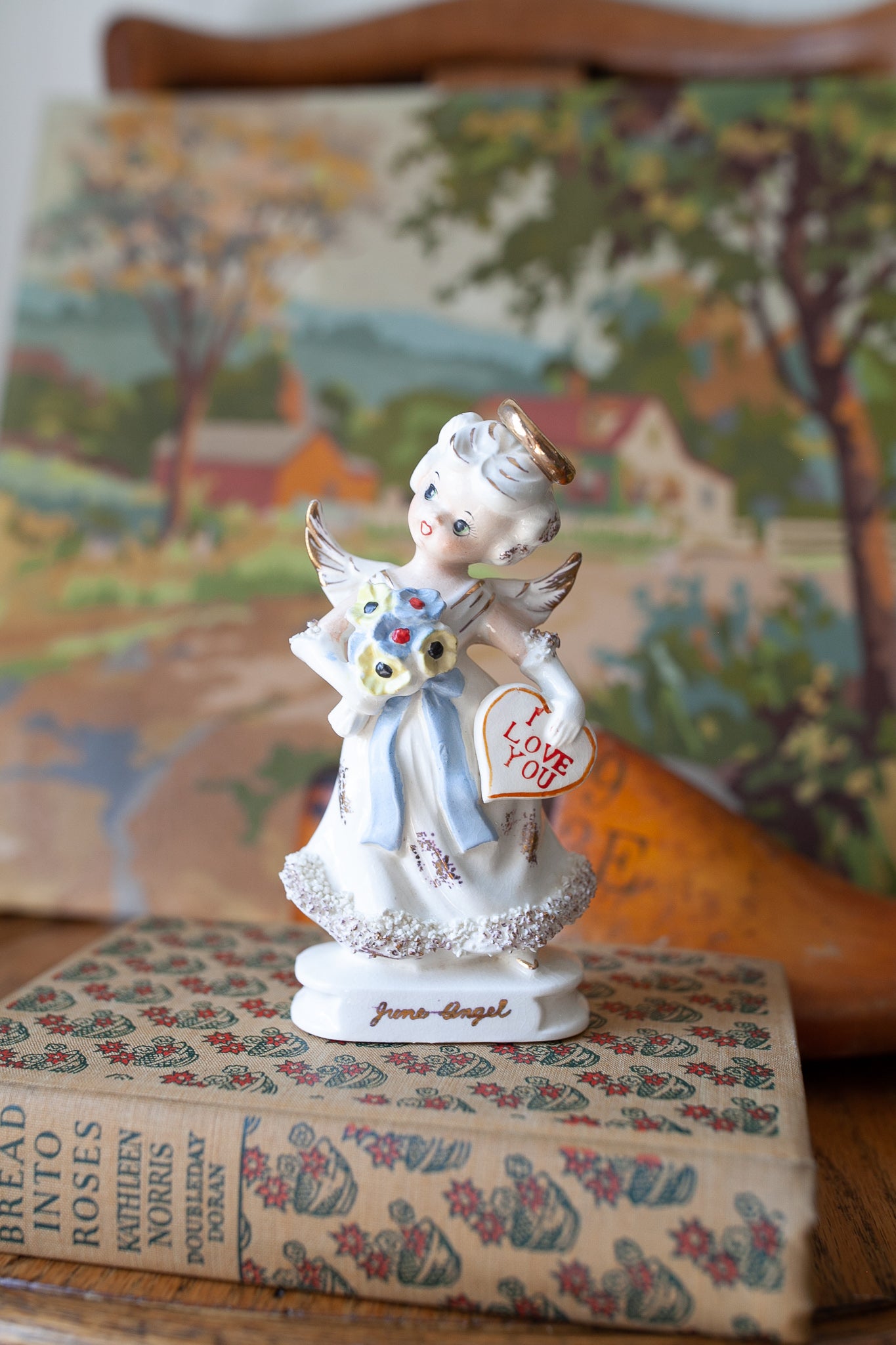Vintage Knobler June Bride Angel-I love You - June Angel - Porcelain Angel