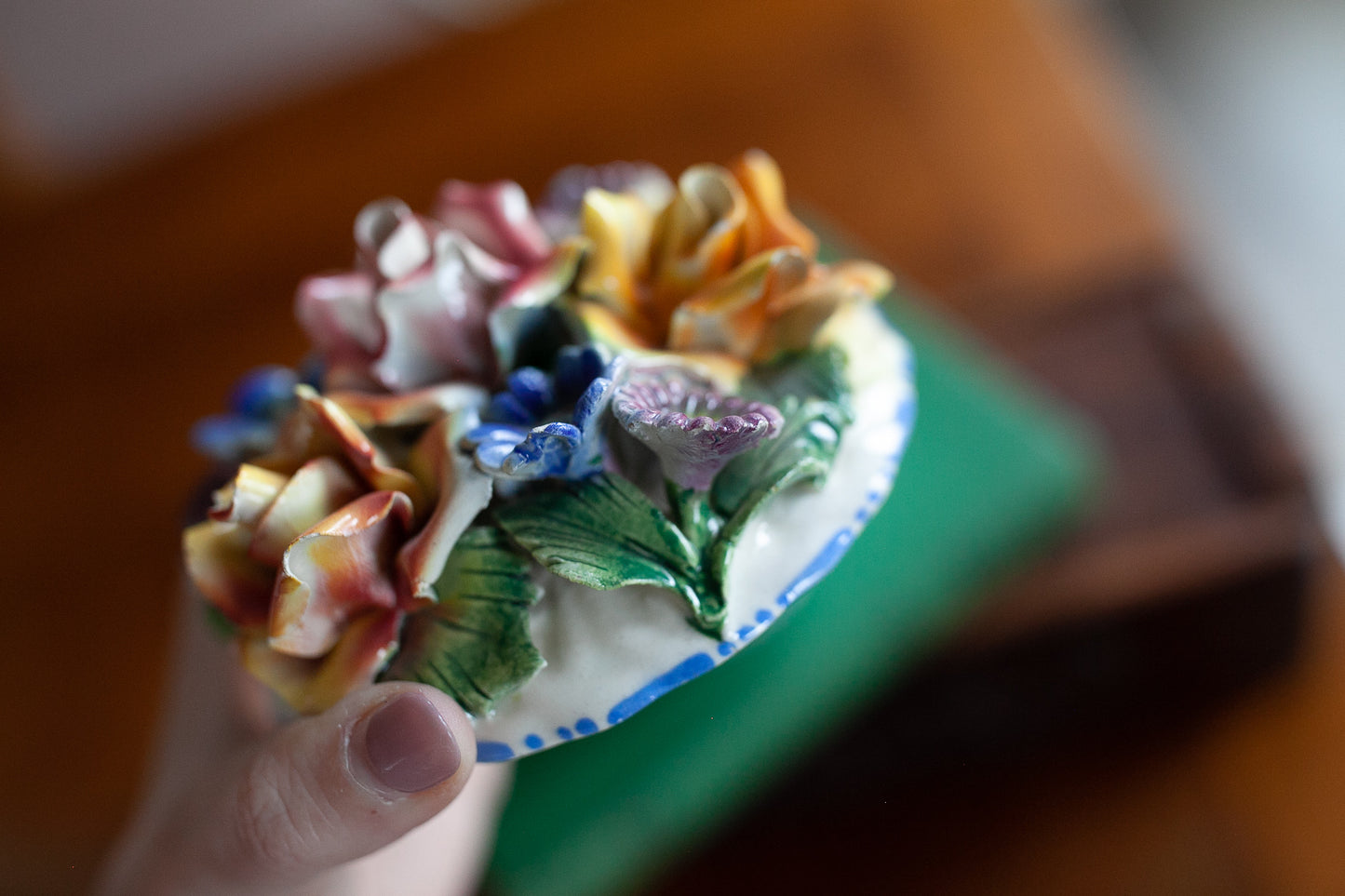 Capodimonte Italian Trinket Box- Floral Box