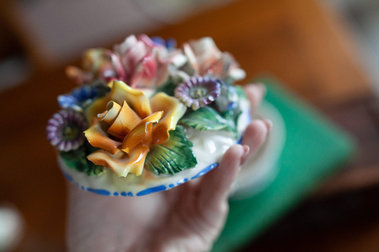 Capodimonte Italian Trinket Box- Floral Box