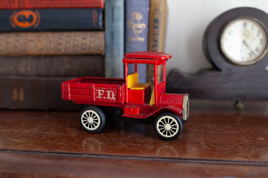 Vintage Toy Truck - Tin Toy Fire Truck -Made in Japan -Friction Toy