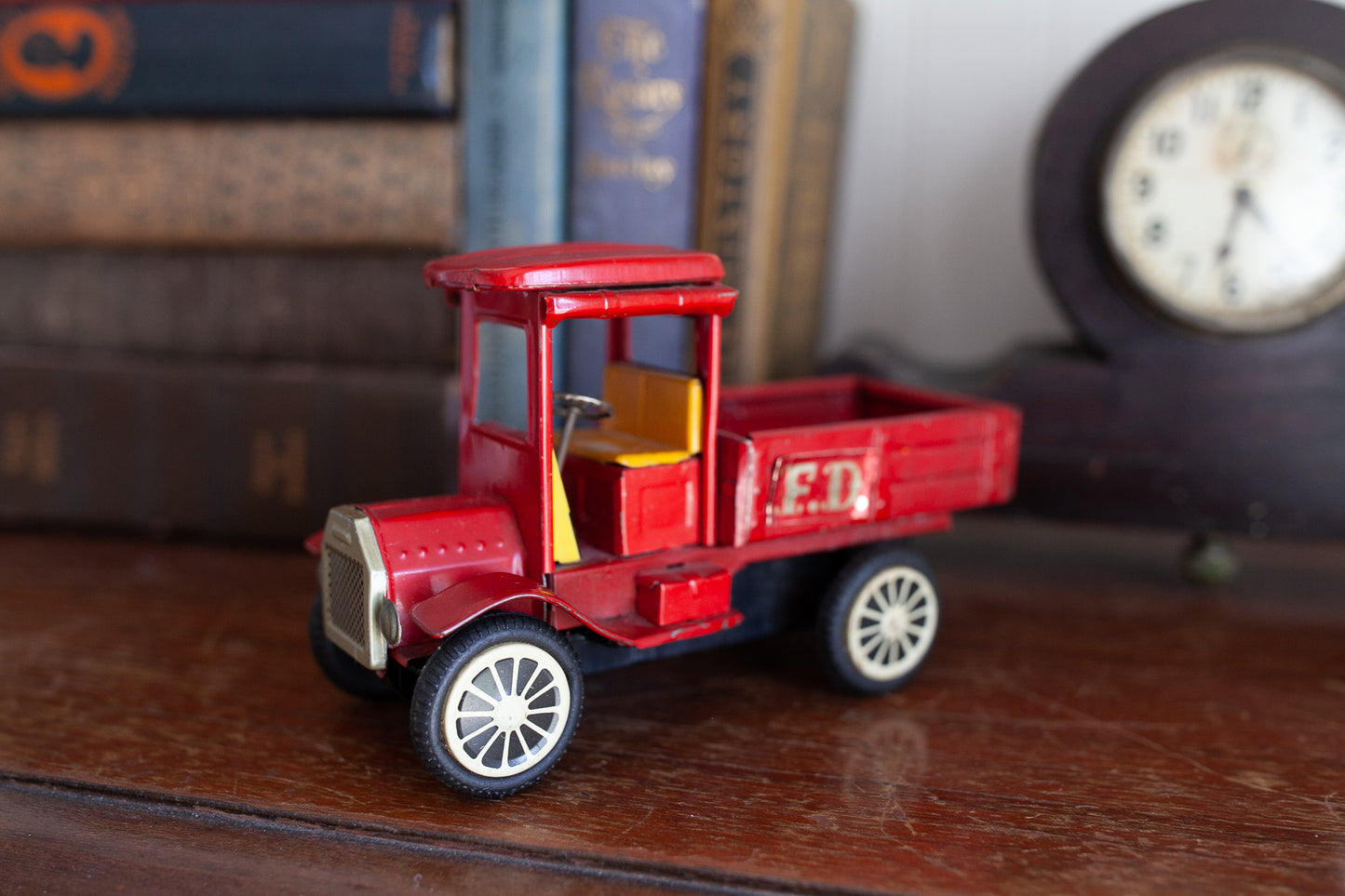 Vintage Toy Truck - Tin Toy Fire Truck -Made in Japan -Friction Toy