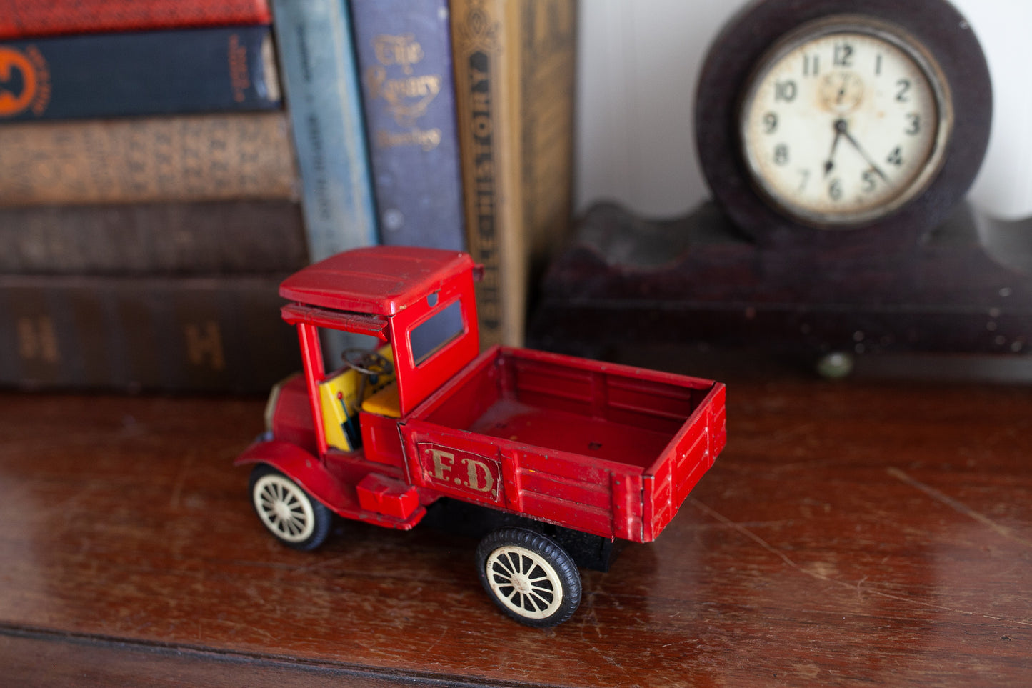 Vintage Toy Truck - Tin Toy Fire Truck -Made in Japan -Friction Toy