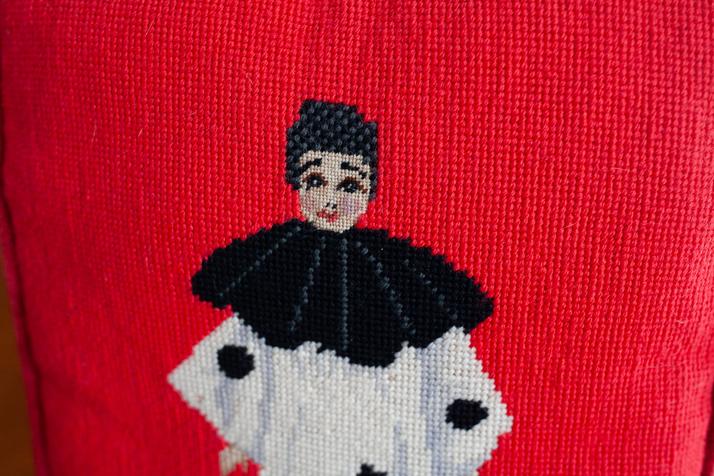 Pierrot Paris Pillow- Needlepoint Pillow- Clown