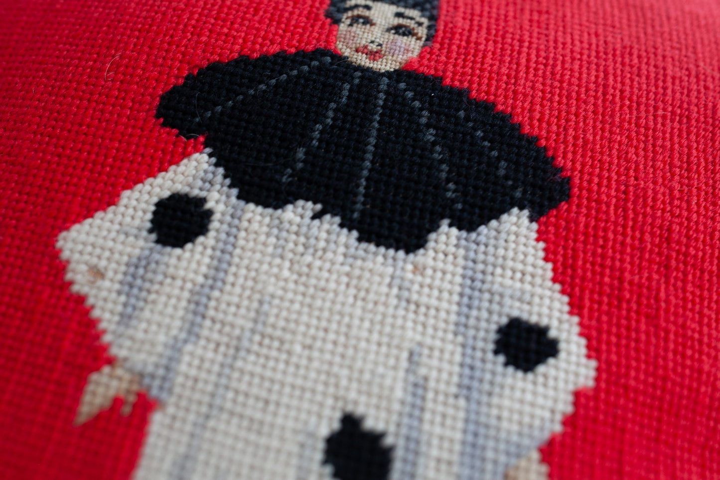 Pierrot Paris Pillow- Needlepoint Pillow- Clown