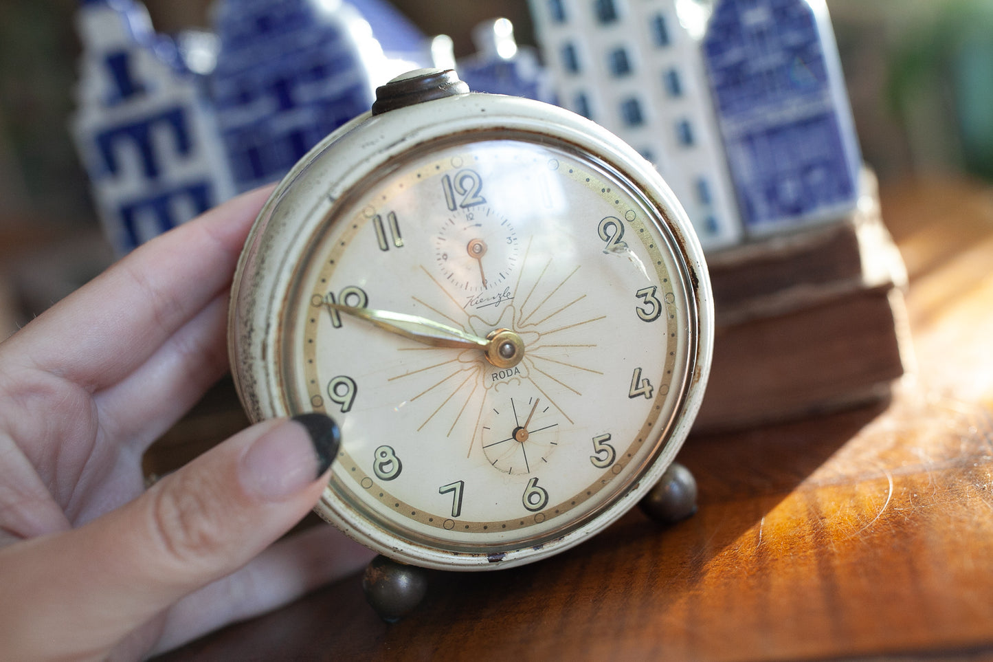 Vintage Clock - Beige Alarm Clock Kienzle