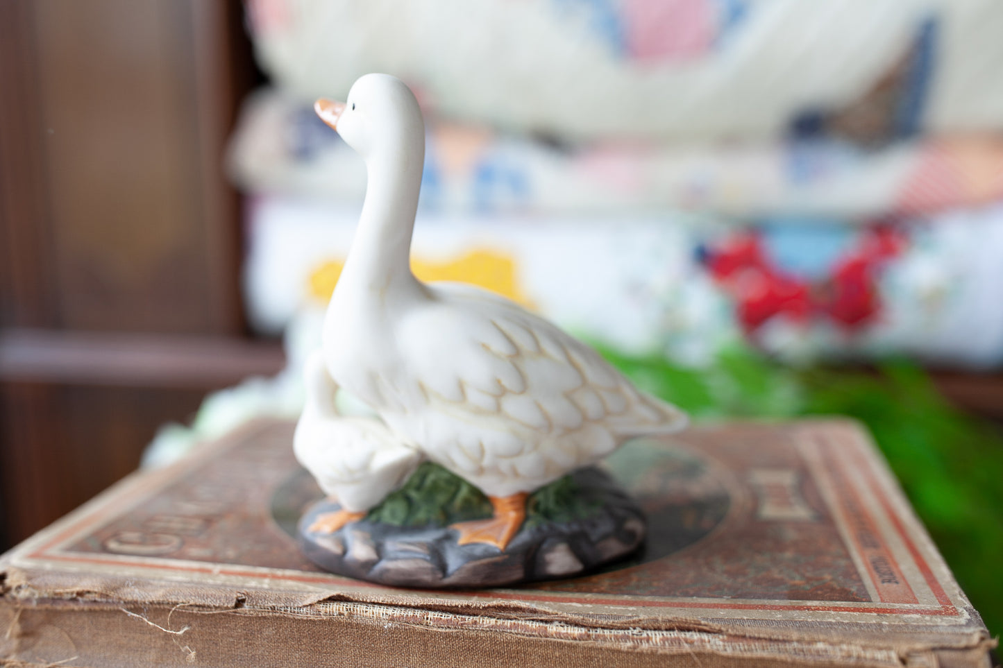 Vintage Goose- Porcelain Goose and babies