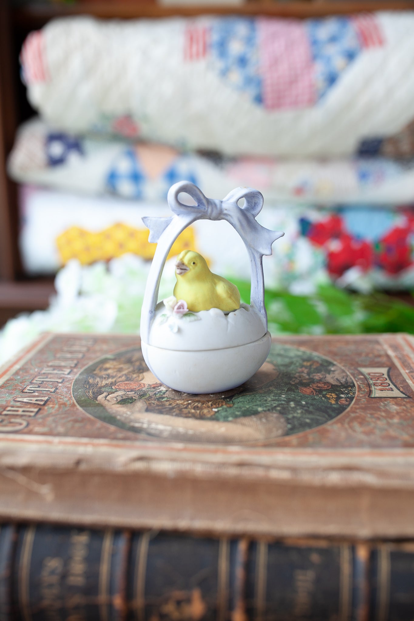 Vintage Chick and Egg- Porcelain Lefton Easter Decor