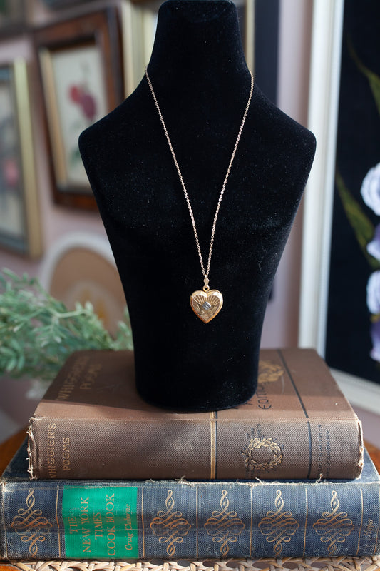 Vintage Heart Locket- Locket Necklace