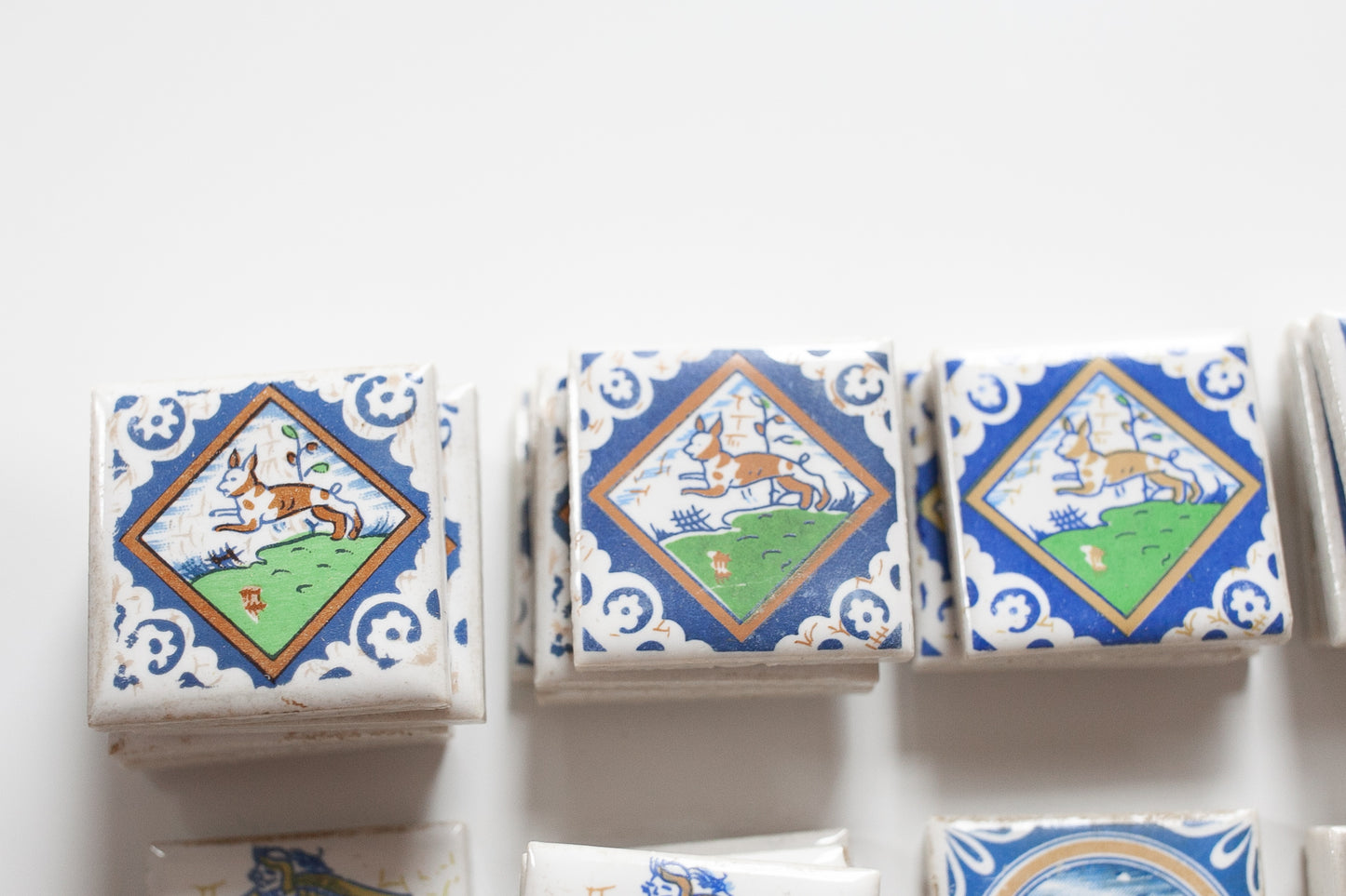 Vintage Tile - Small Tile - Dutch Tile - Netherlands- Porcelain Tile - Qty 1 Rabbit Tile