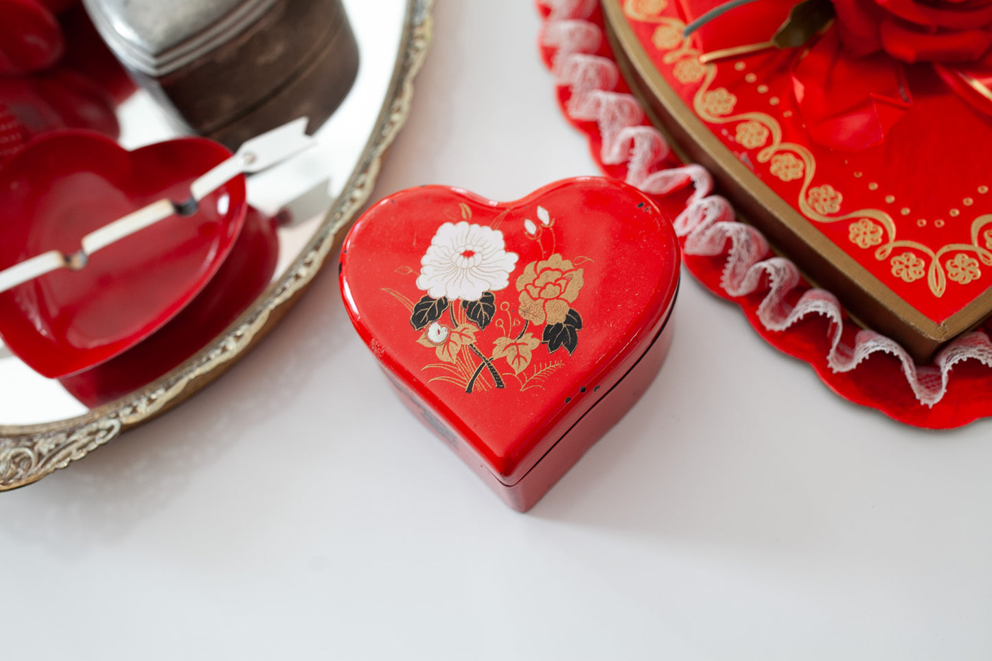 Vintage Heart Box- Trinket Box