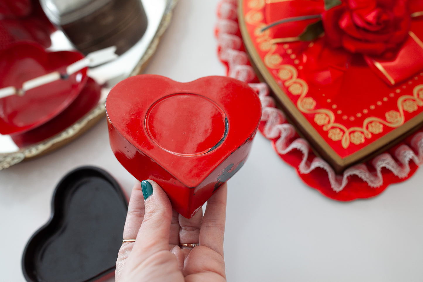 Vintage Heart Box- Trinket Box