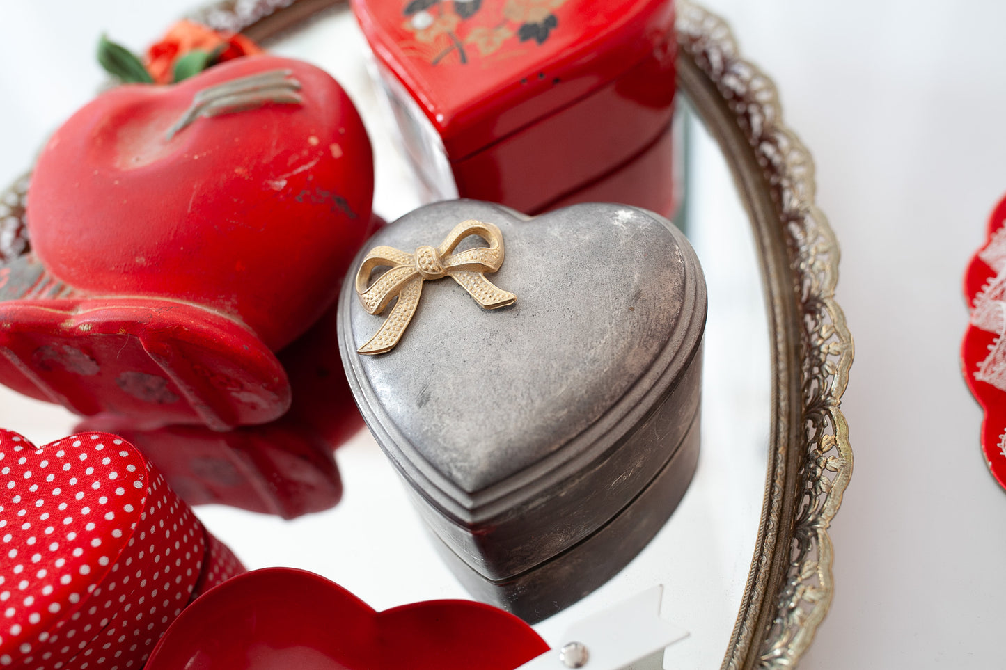 Vintage Heart - Heart Box - Trinket Box