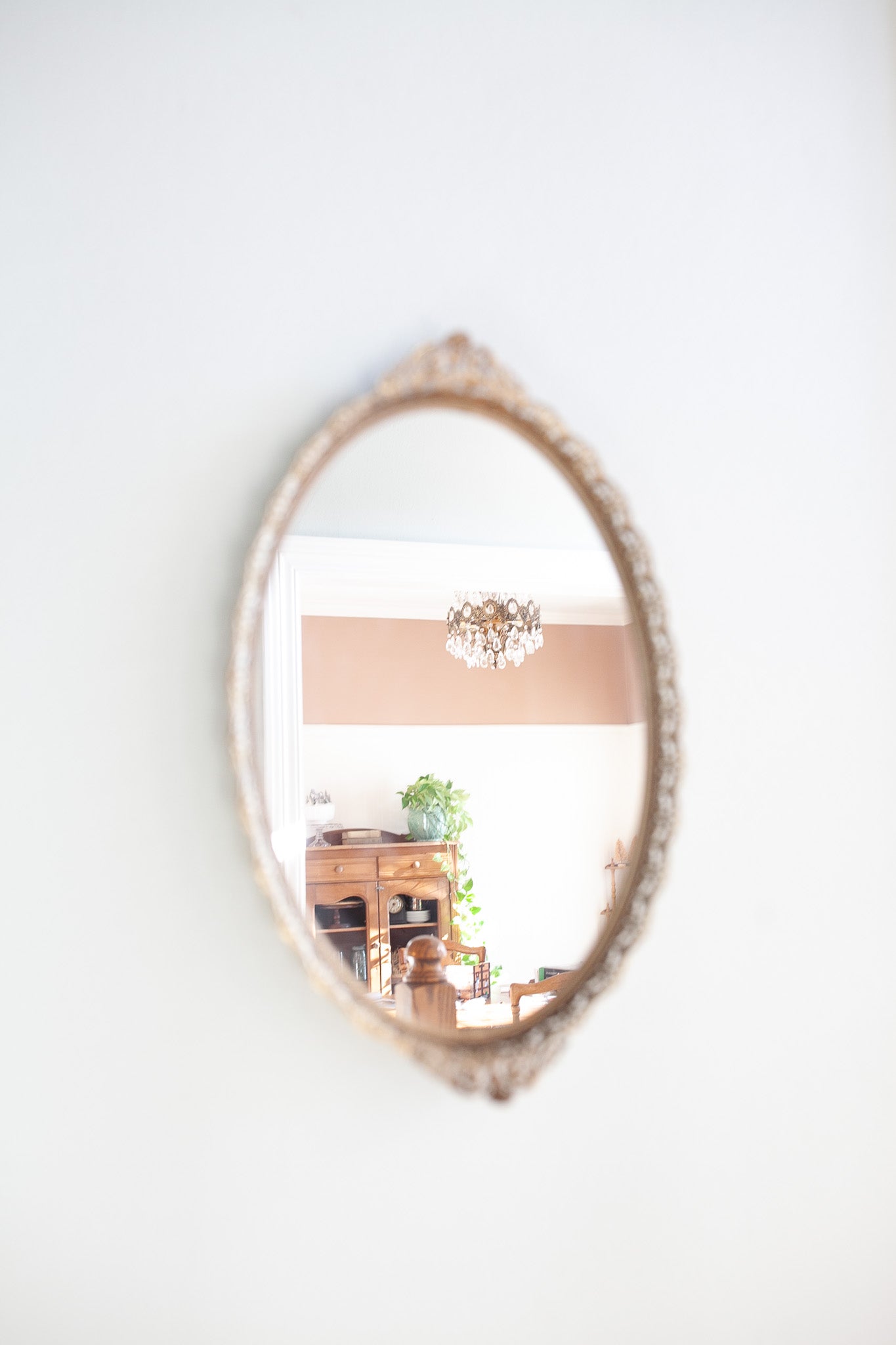 Vintage Mirror- Brass Filigree Mirror- Tray - Vanity Tray