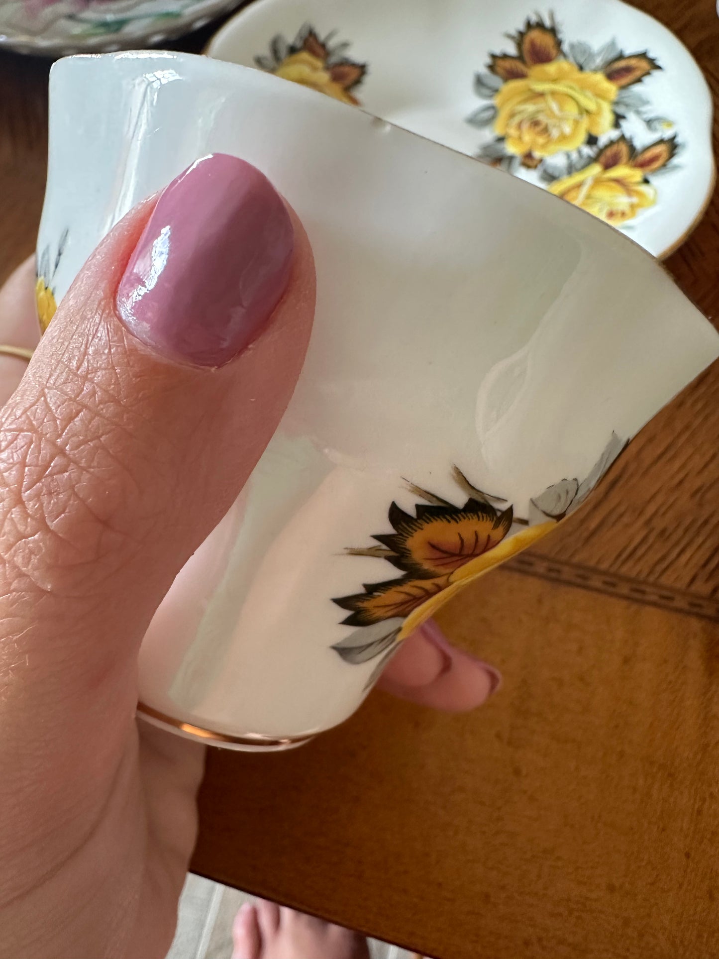 Vintage Teacup -Royal Dover China-Bone China Made in England Yellow Rose