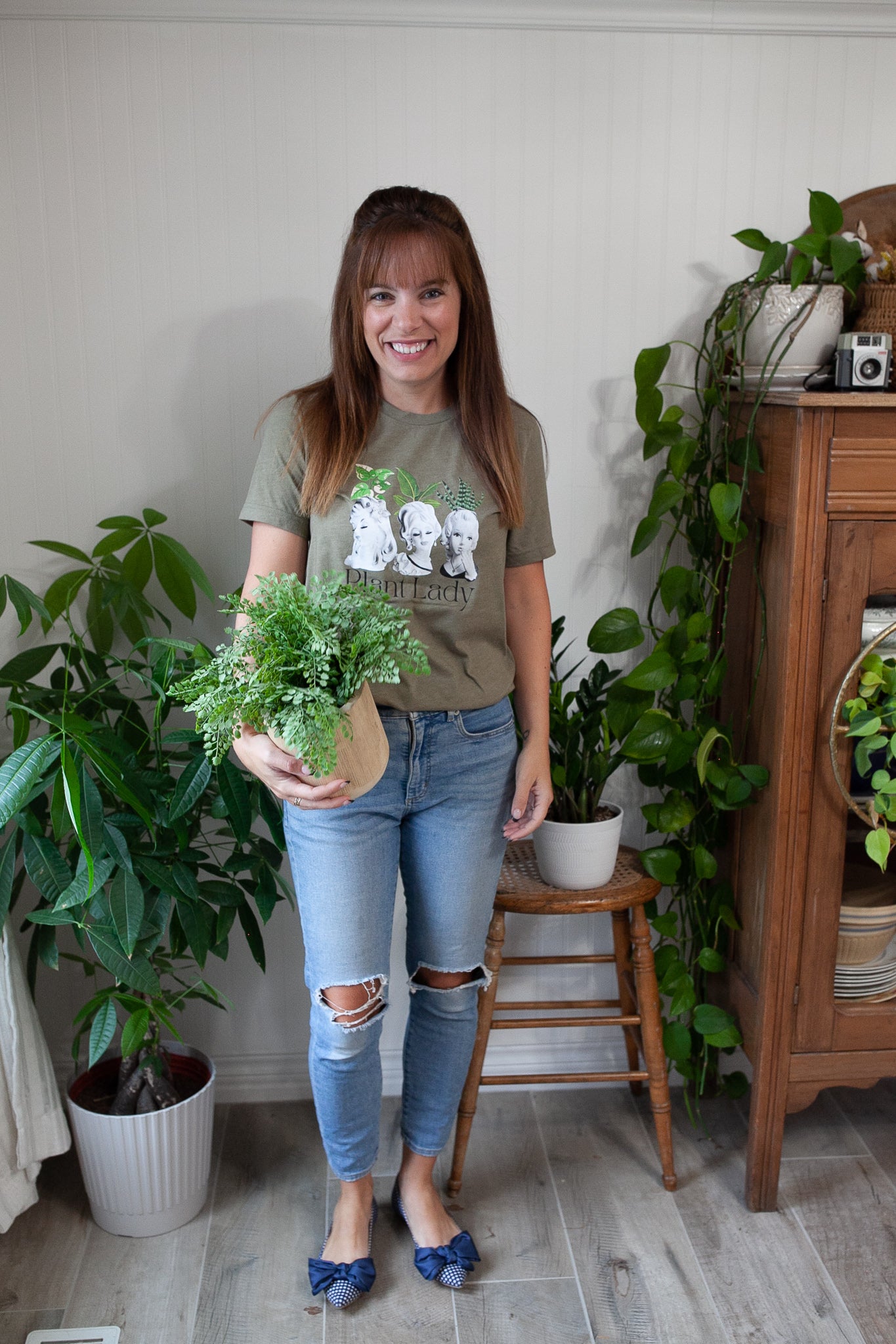 Plant Lady Head Vase Shirt - Unisex Jersey Short Sleeve Tee