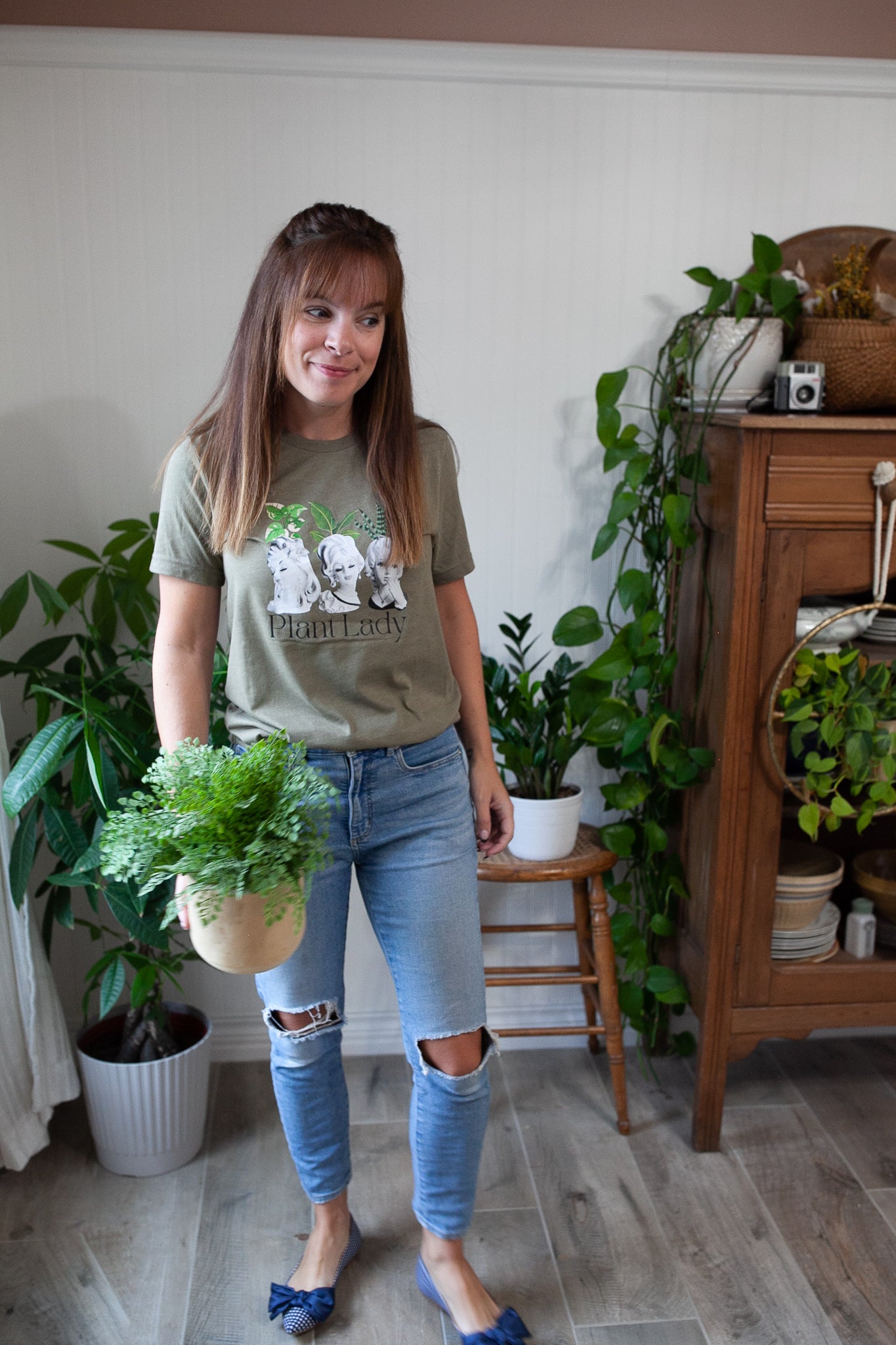 Plant Lady Head Vase Shirt - Unisex Jersey Short Sleeve Tee