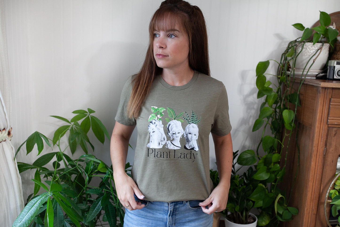 Plant Lady Head Vase Shirt - Unisex Jersey Short Sleeve Tee