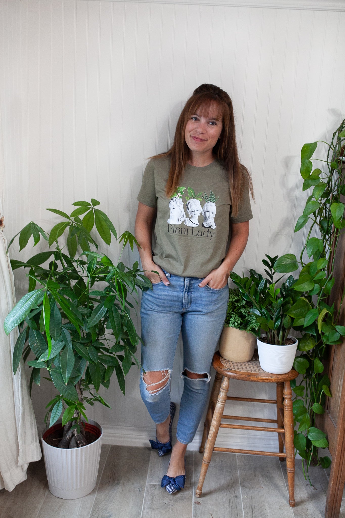 Plant Lady Head Vase Shirt - Unisex Jersey Short Sleeve Tee