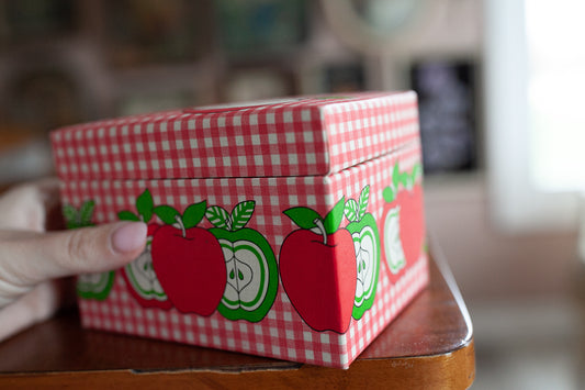 Vintage Recipe Box and Recipes -Apple Box - Recipes