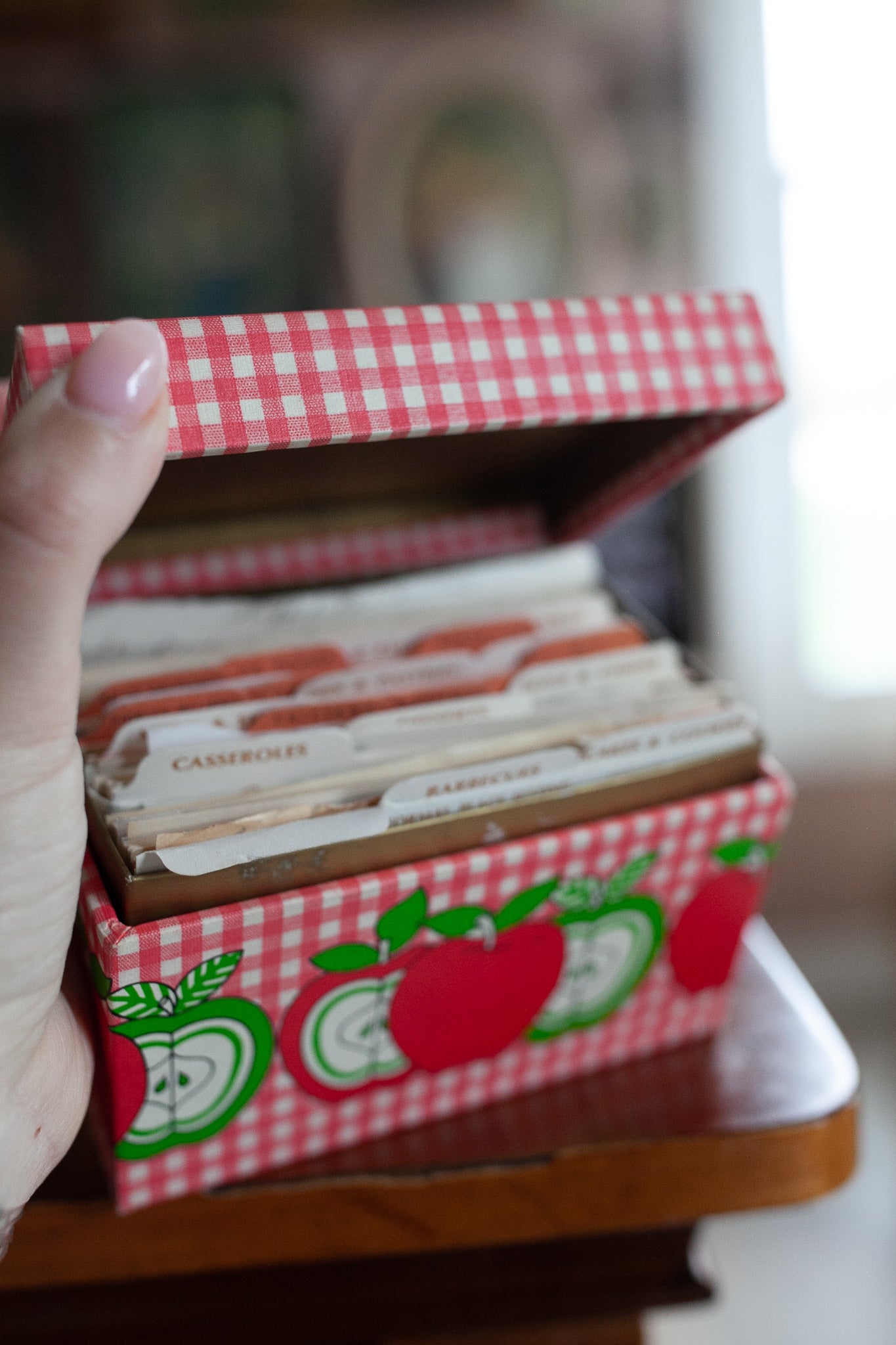 Vintage Recipe Box and Recipes -Apple Box - Recipes