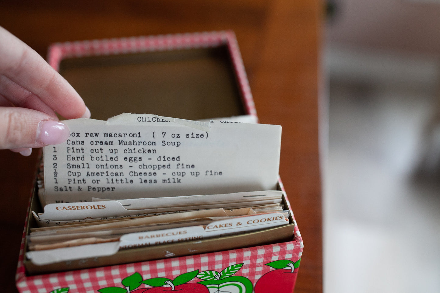 Vintage Recipe Box and Recipes -Apple Box - Recipes