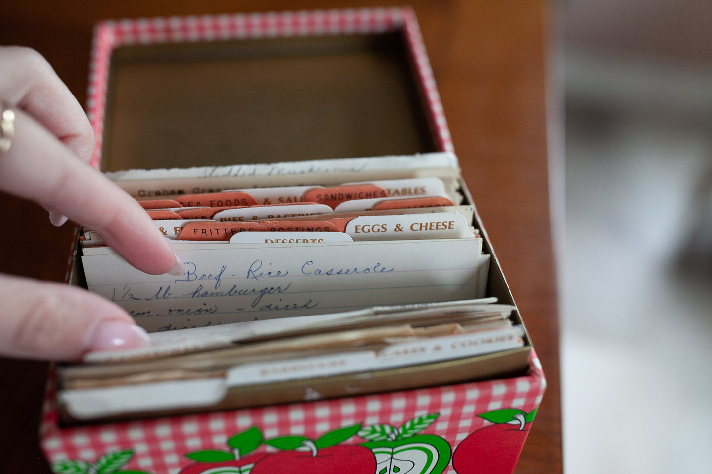 Vintage Recipe Box and Recipes -Apple Box - Recipes