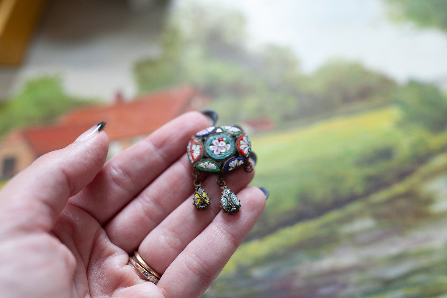 Vintage Micro Mosaic  - Floral Micro Mosaic Jewelry