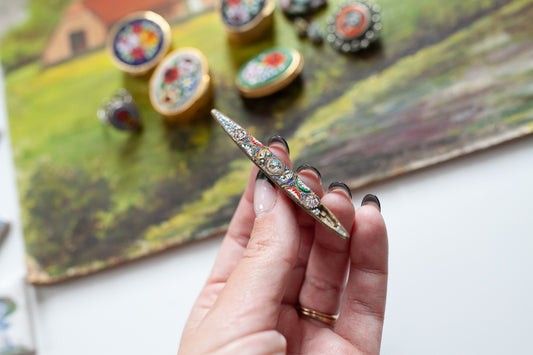 Vintage Micro Mosaic Pin - Brooch