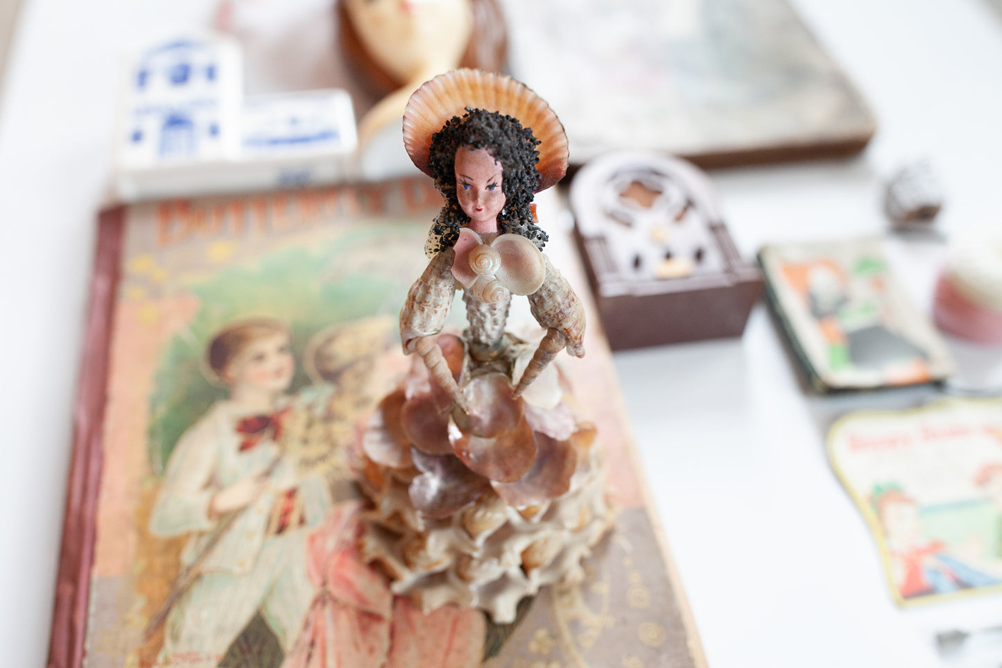 Vintage Seashell Lady -Shell Doll