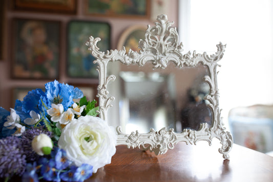 Vintage Mirror- Dresser Mirror- Iron Mirror