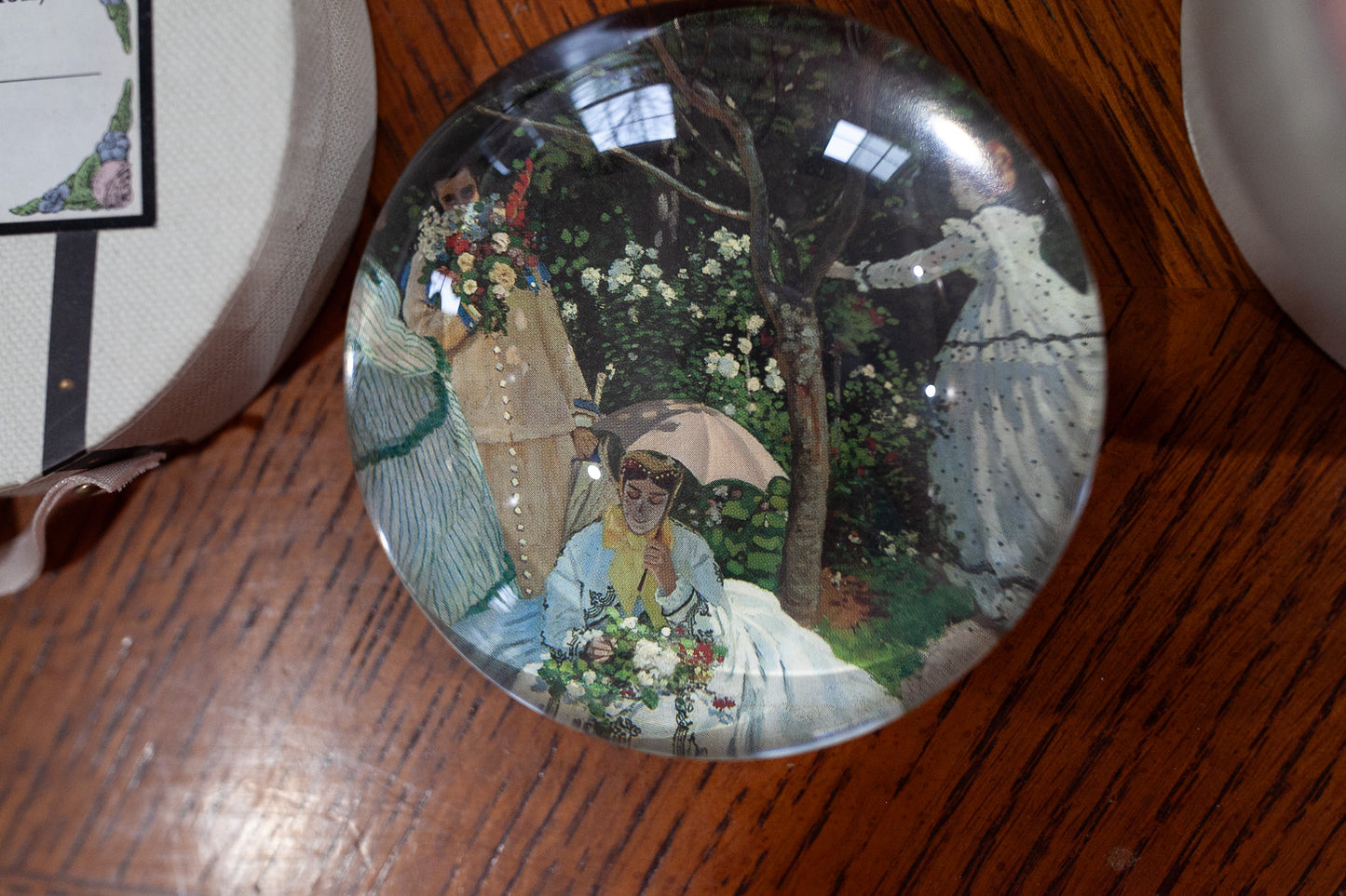 "Women In The Garden" by Monet French Impressionist Art in Glass Paperweight